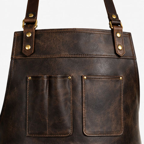 Full Grain Dark Brown Blacksmith Leather Apron