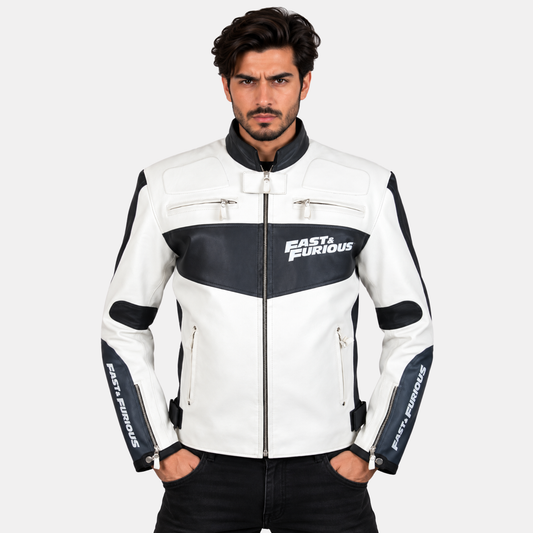 Leather Clan Men's Fast and Furious 7 Dominic Toretto Faux Leather Jacket (Fencing Jacket)