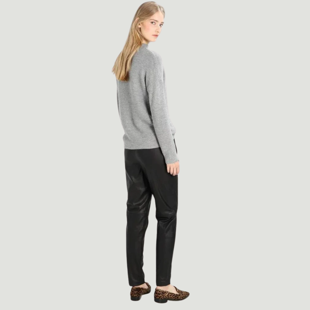HARLEY ANKLE BLACK LEATHER PANT