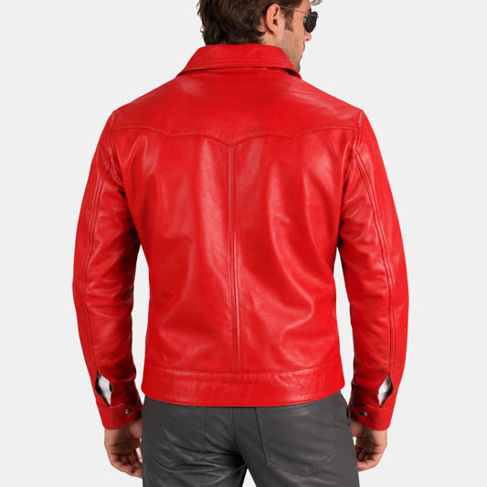 Leather Clan Men's Genuine Lambskin Cropped Leather Jacket
