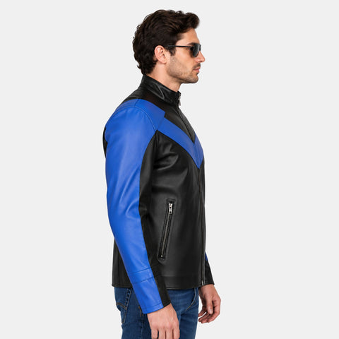 Batman Arkham Knight Nightwing Stylish Cosplay Motorcycle Leather Jacket
