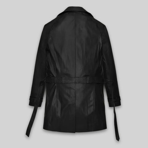 Renee Zellweger Leather Long Coat