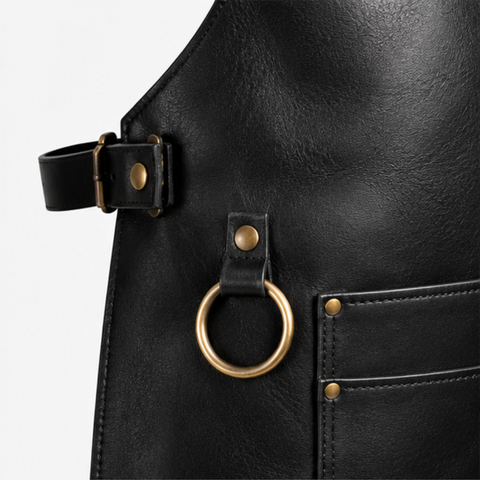 Oakridge Black Leather Bar Apron