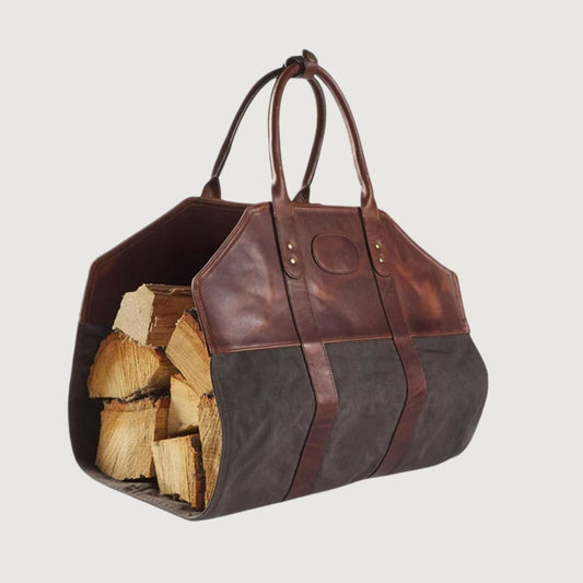 Waxed Canvas Firewood Log Carrier
