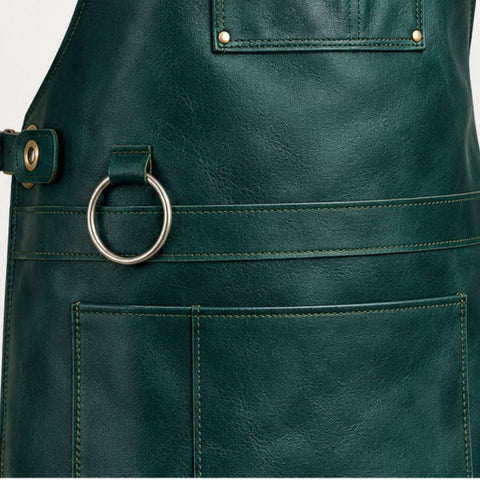 Full Grain Green Leather Welder's Apron