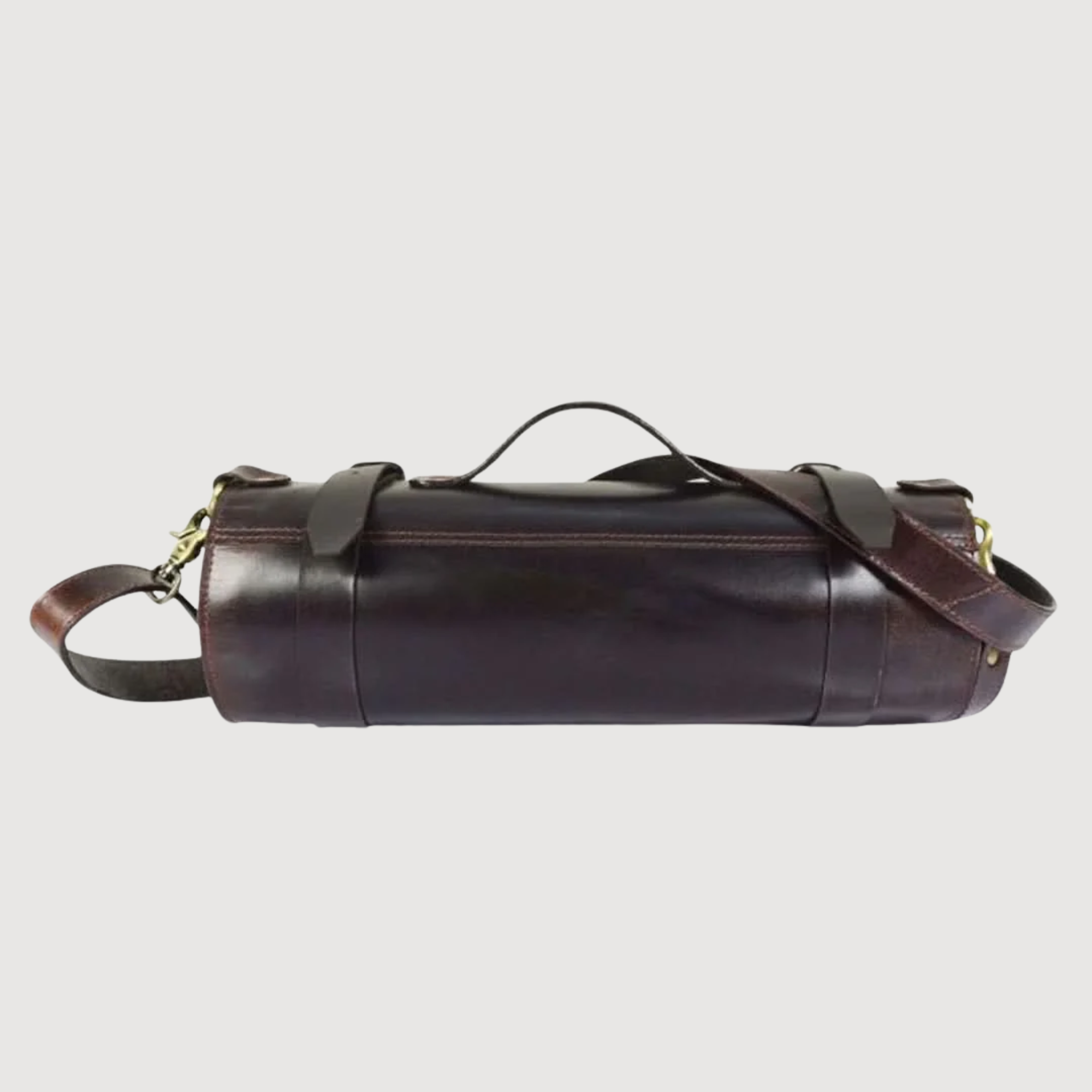 Leather Knife Roll Dark Brown