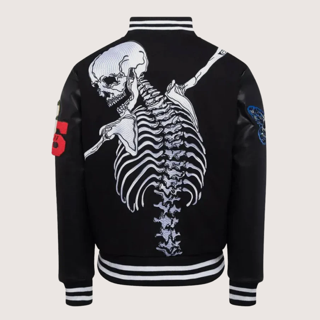 Men's Godspeed Skull Rod Black Bomber Halloween Jacket
