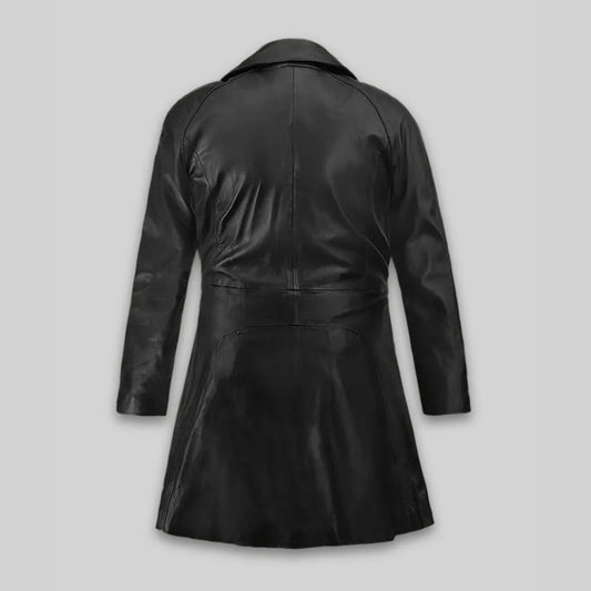 Kim Kardashian Leather Trench Coat