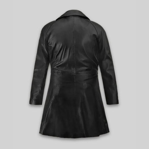 Kim Kardashian Leather Trench Coat