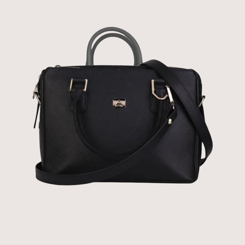 Sienna Luxe Black Leather Handbag