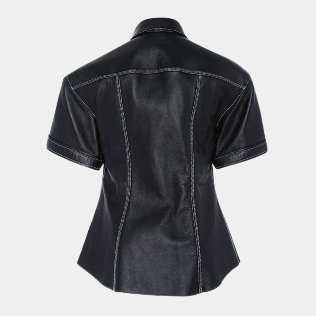 Leather Shirt Half Sleeves