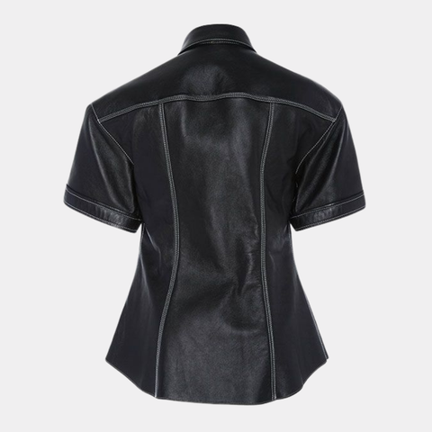 Leather Shirt Half Sleeves
