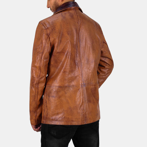 Leather Clan Men's Dead Redemption Genuine Leather Officer Coat