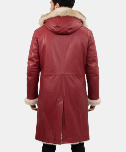 Red Christmas Chronicles Shearling Leather Jacket for Men and Women