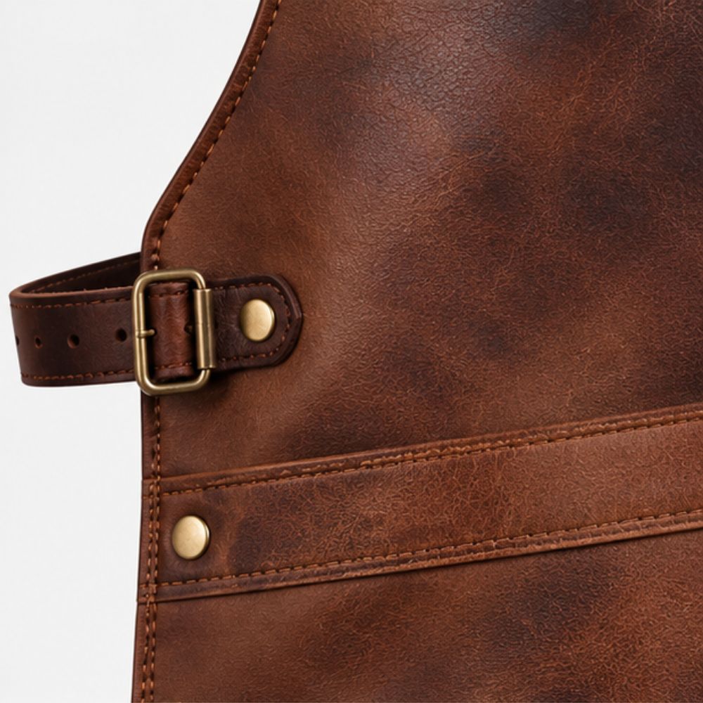 The Devon Brown Full Grain Leather Crossbody Apron