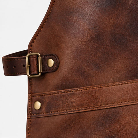 The Devon Brown Full Grain Leather Crossbody Apron
