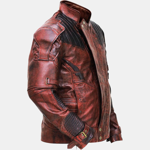 Leather Clan Men's Chris Pratt Guardians of the Galaxy Star Lord Leather Jacket