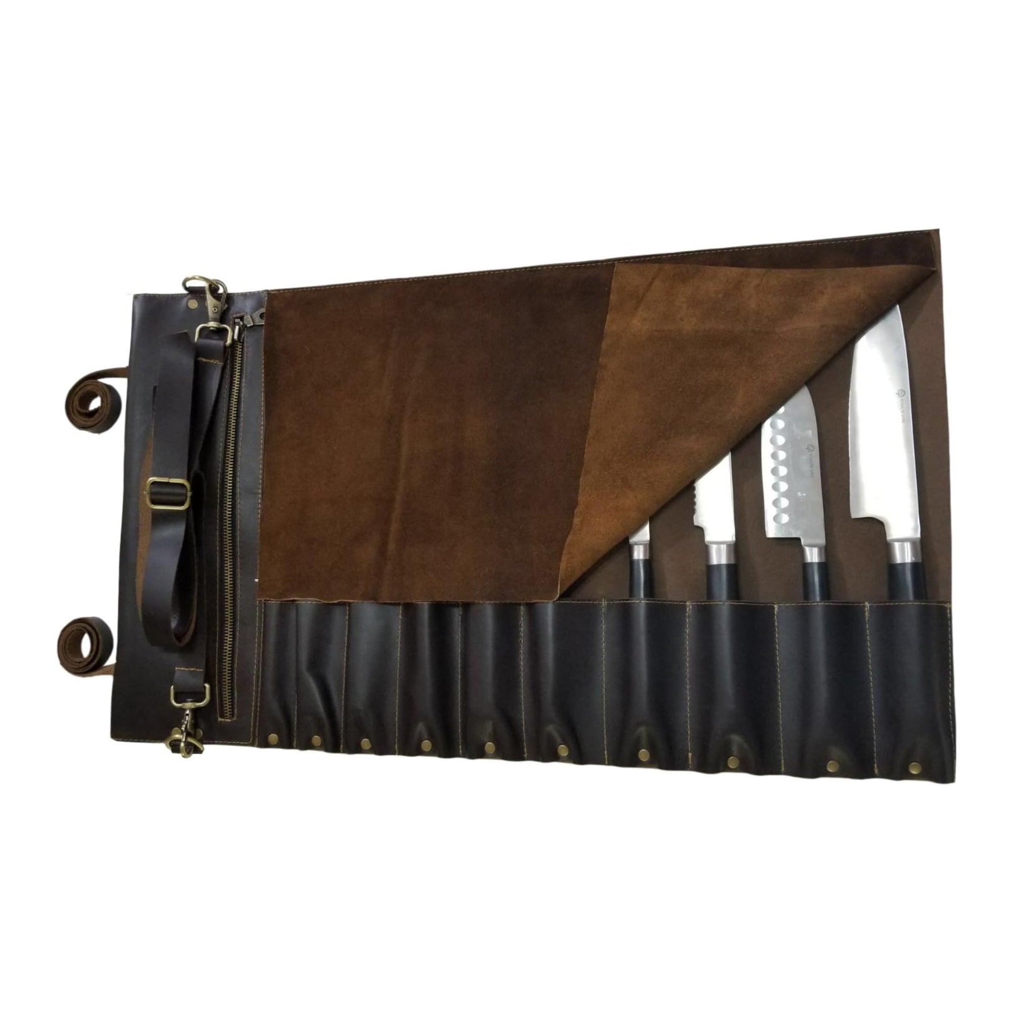 Dark Brown Chef Knife Roll