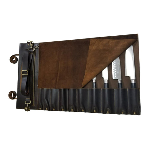 Dark Brown Chef Knife Roll