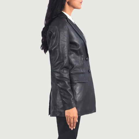 Marilyn Black Leather Blazer