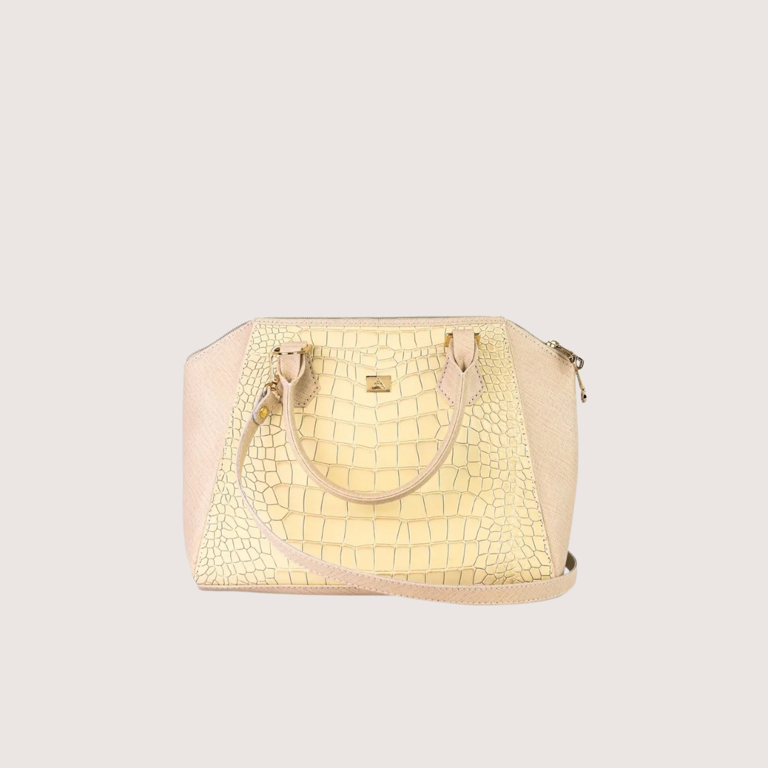 Mystique White Leather Handbag