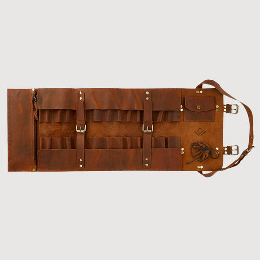 Heavy Duty Leather Chef Knife Roll