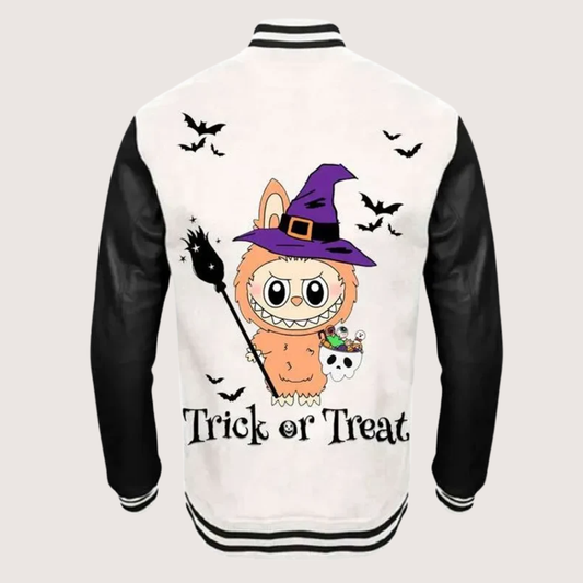 Labubu Halloween Trick or Treat Varsity Jacket - Leather Clan