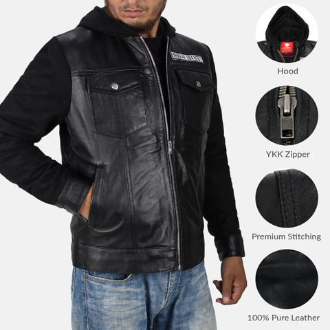Leather Clan Men's SOA Genuine Lambskin Leather Jacket