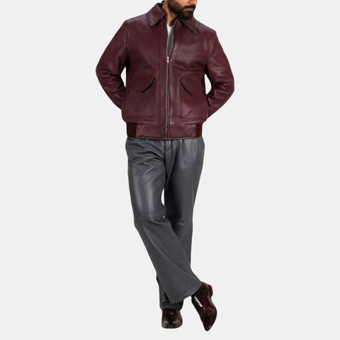 Leather Clan Men's Genuine Lambskin Classic Bomber Jacket