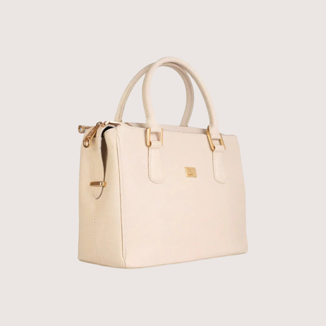 Sienna Luxe White Leather Handbag