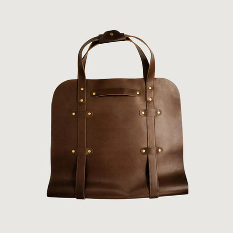 Full Grain Leather Wood Log Carrier