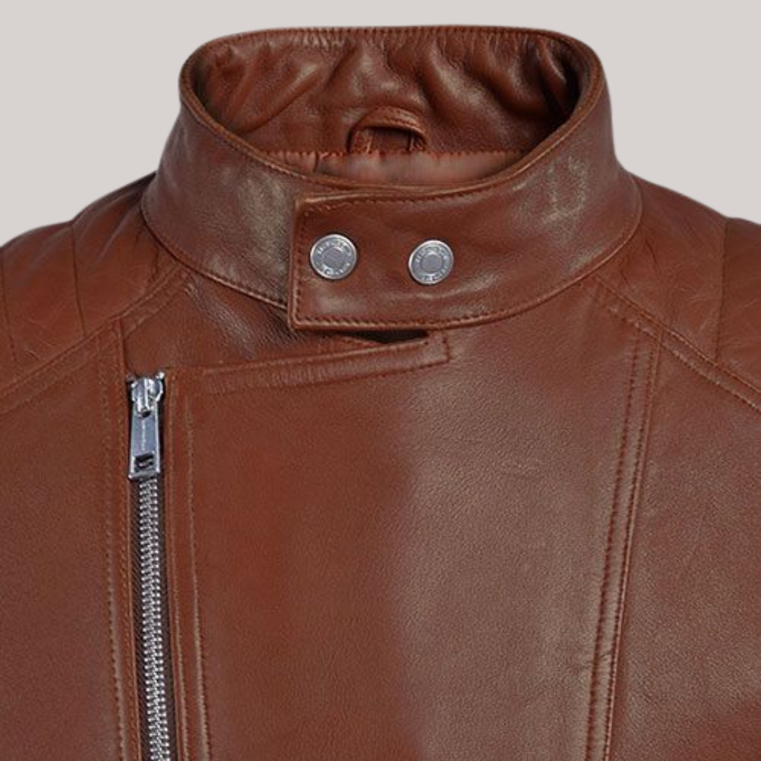 Shotgun Brown Moto Leather Jacket