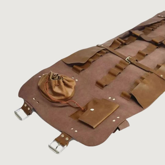 Heavy Duty Leather Chef Knife Roll