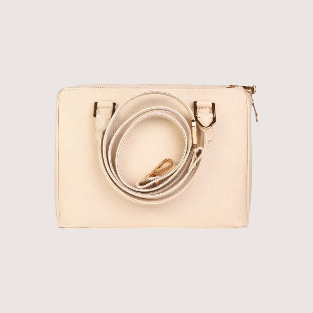 Sienna Luxe White Leather Handbag