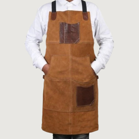 Arucas Suede Apron - Caramel Brown