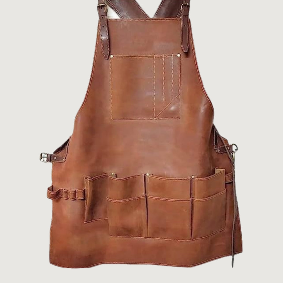 8 Pocket Leather Apron for Mechanics & Tools