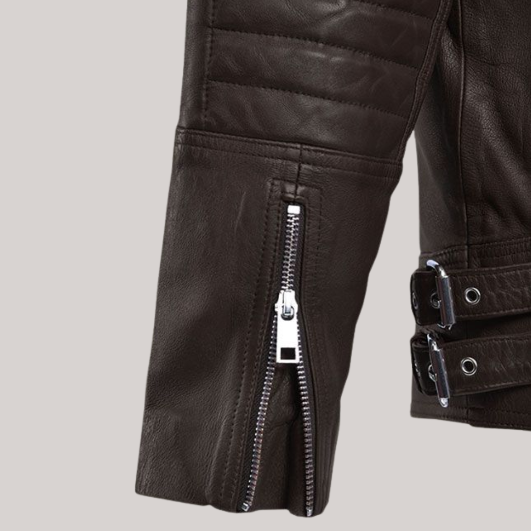 Shotgun Dark Brown Moto Leather Jacket