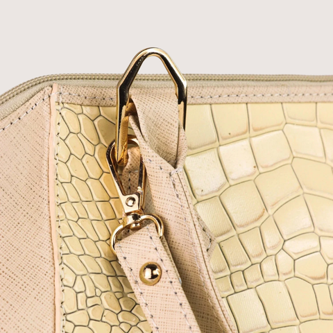 Mystique White Leather Handbag