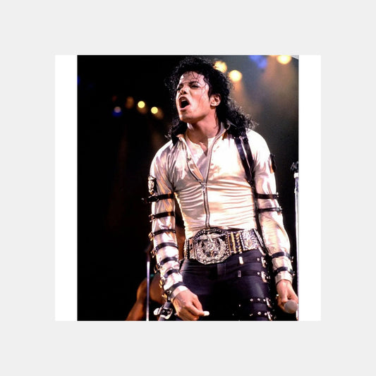 Michael Jackson Bad Tour Silver Buckle Sleeve Jacket | Iconic Stage Punk Style
