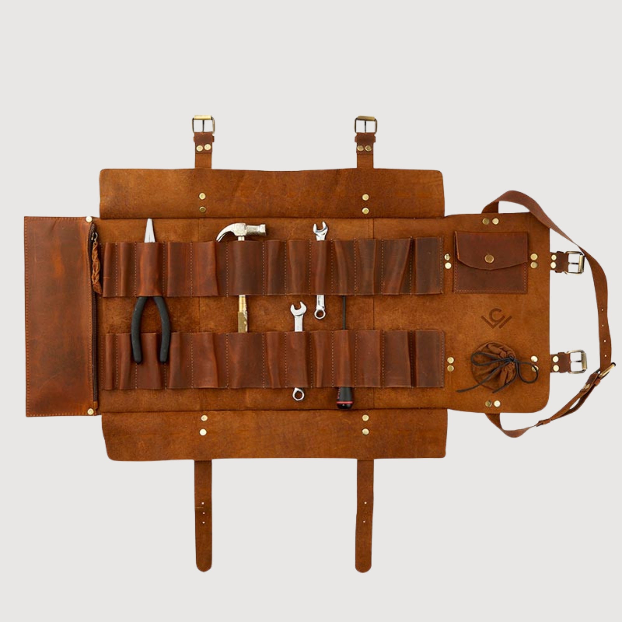 Heavy Duty Leather Chef Knife Roll