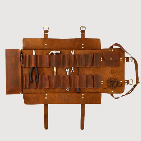 Heavy Duty Leather Chef Knife Roll