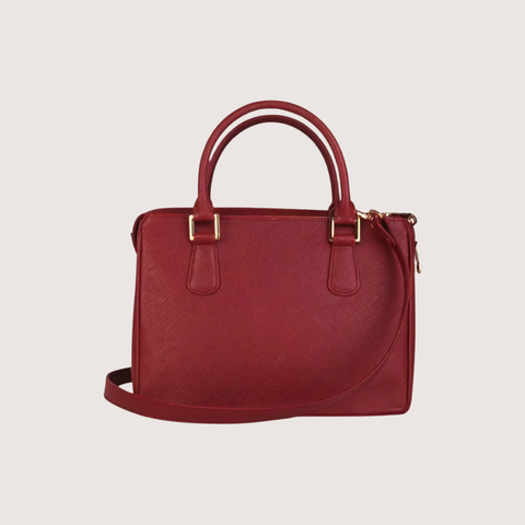 Sienna Luxe Maroon Leather Handbag