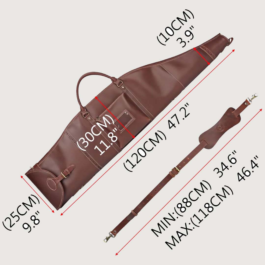 Genuine Leather 46" Soft Padded Rifle Bag