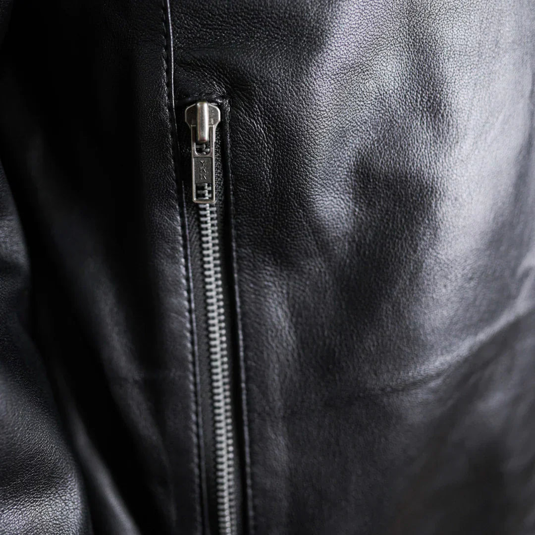 Mens Lambskin Black Bomber Jacket