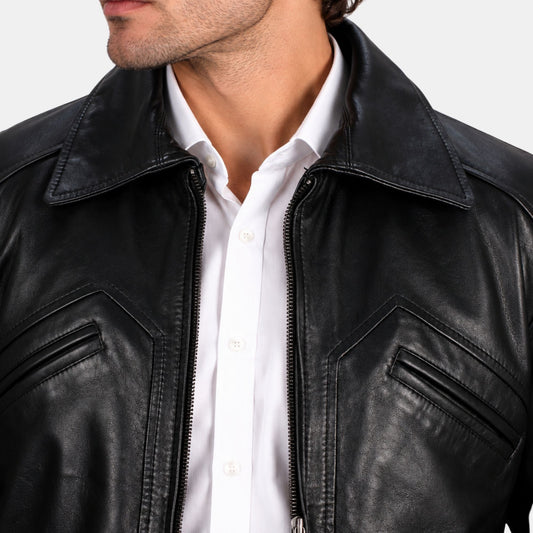 Leather Clan Men's Genuine Lambskin Field Leather Jacket