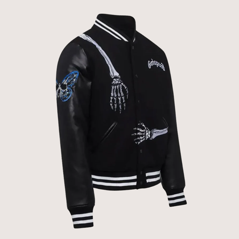 Men's Godspeed Skull Rod Black Bomber Halloween Jacket