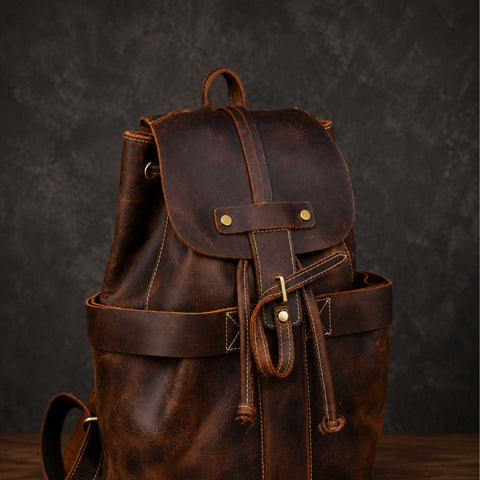 Laurel Vintage Leather Travel Rucksack
