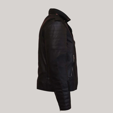 Freaky Mens Black Motorcycle Leather Jacket