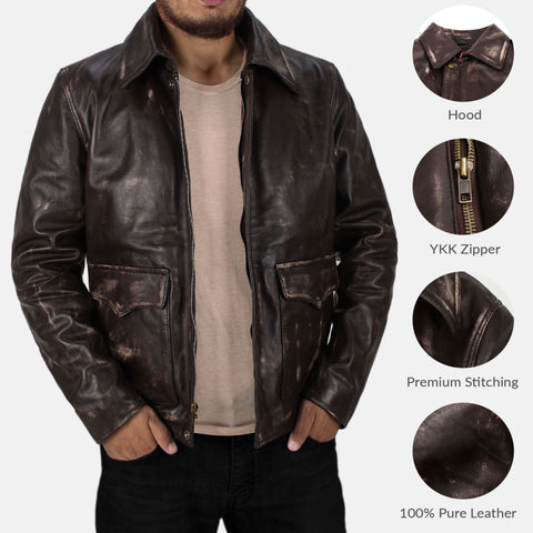 Leather Clan Men's Haison Ford Genuine Leather Jacket