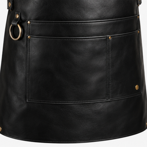 Oakridge Black Leather Bar Apron